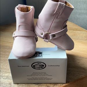 BRAND NEW Small Frye pink baby boots